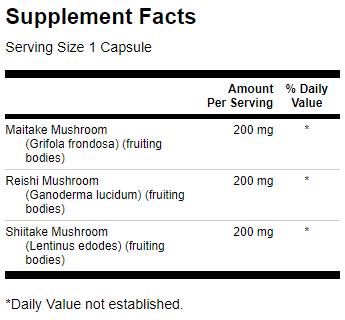 Complexe de champignons triples 600 mg - 60 capsules