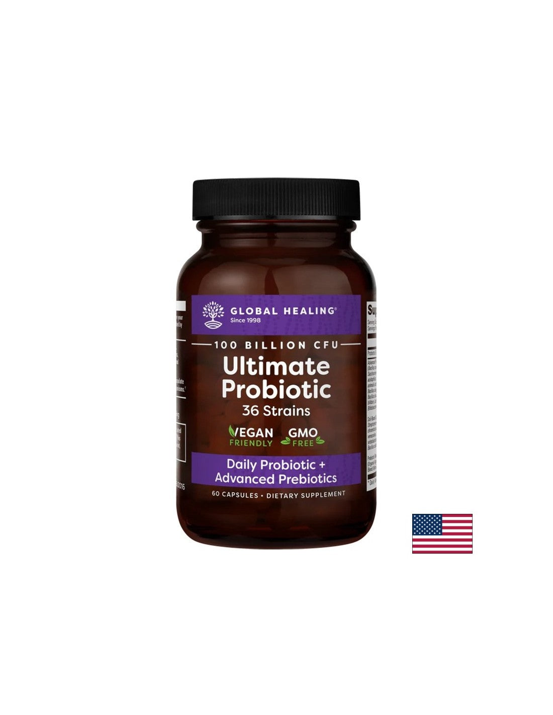 Probiotique ultime 100 milliards de probiotiques actifs, 36 souches x 60 capsules
