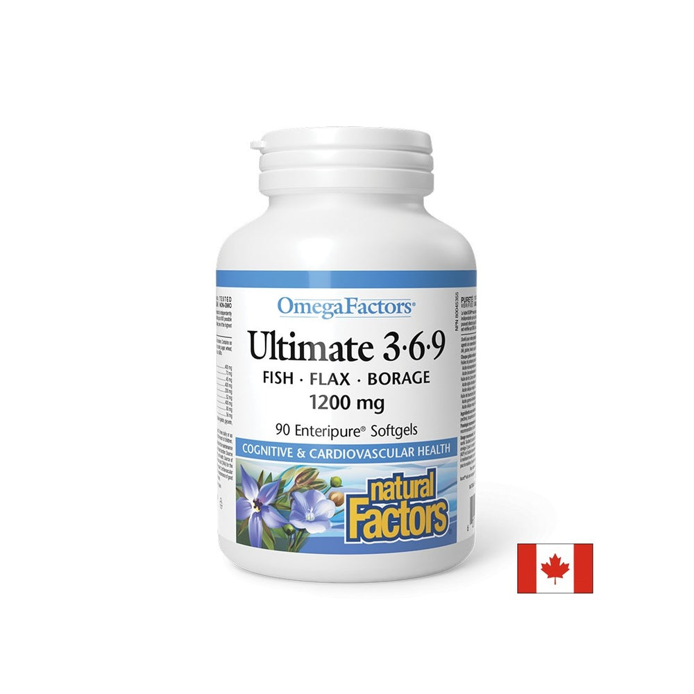Pour soutenir l'immunité, la vision et la fonction cérébrale - Ultime Omega 3-6-9, 1200 mg x 90 SoftGel Capsules