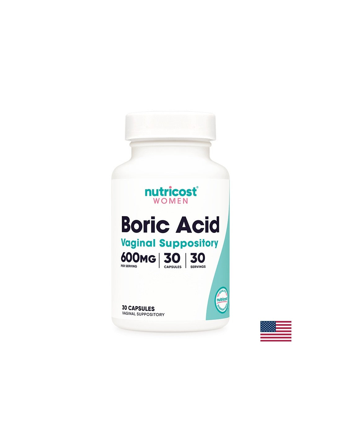 Infections vaginales - Acide borique, 600 mg x 30 capsules vaginales <tc>Nutricost</tc>