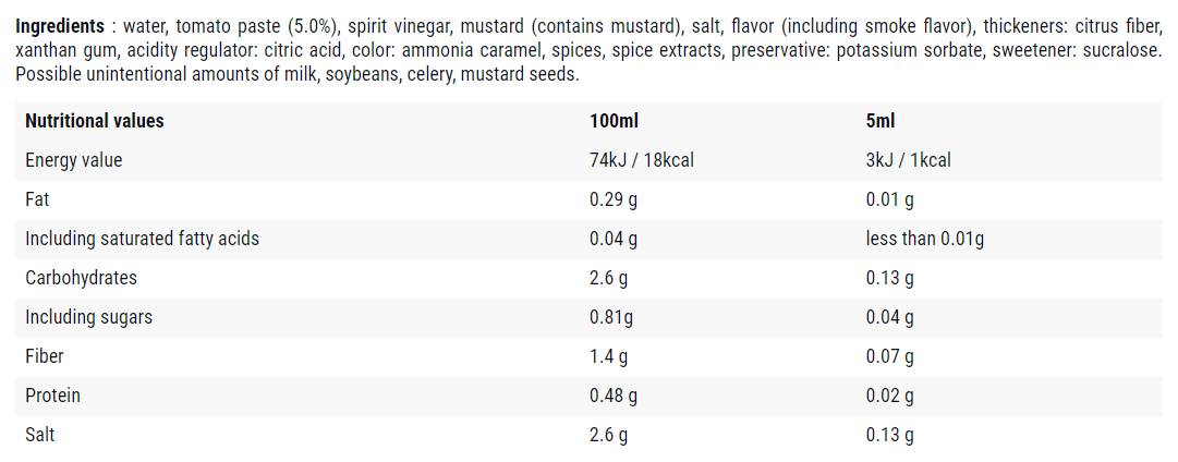 Smoke BBQ/0 Calorie Sauce - 500 ml