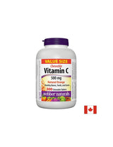 Vitamine C 500 mg à croquer - Vitamine C 500 mg, 300 comprimés à croquer <tc>Webber Naturals</tc>