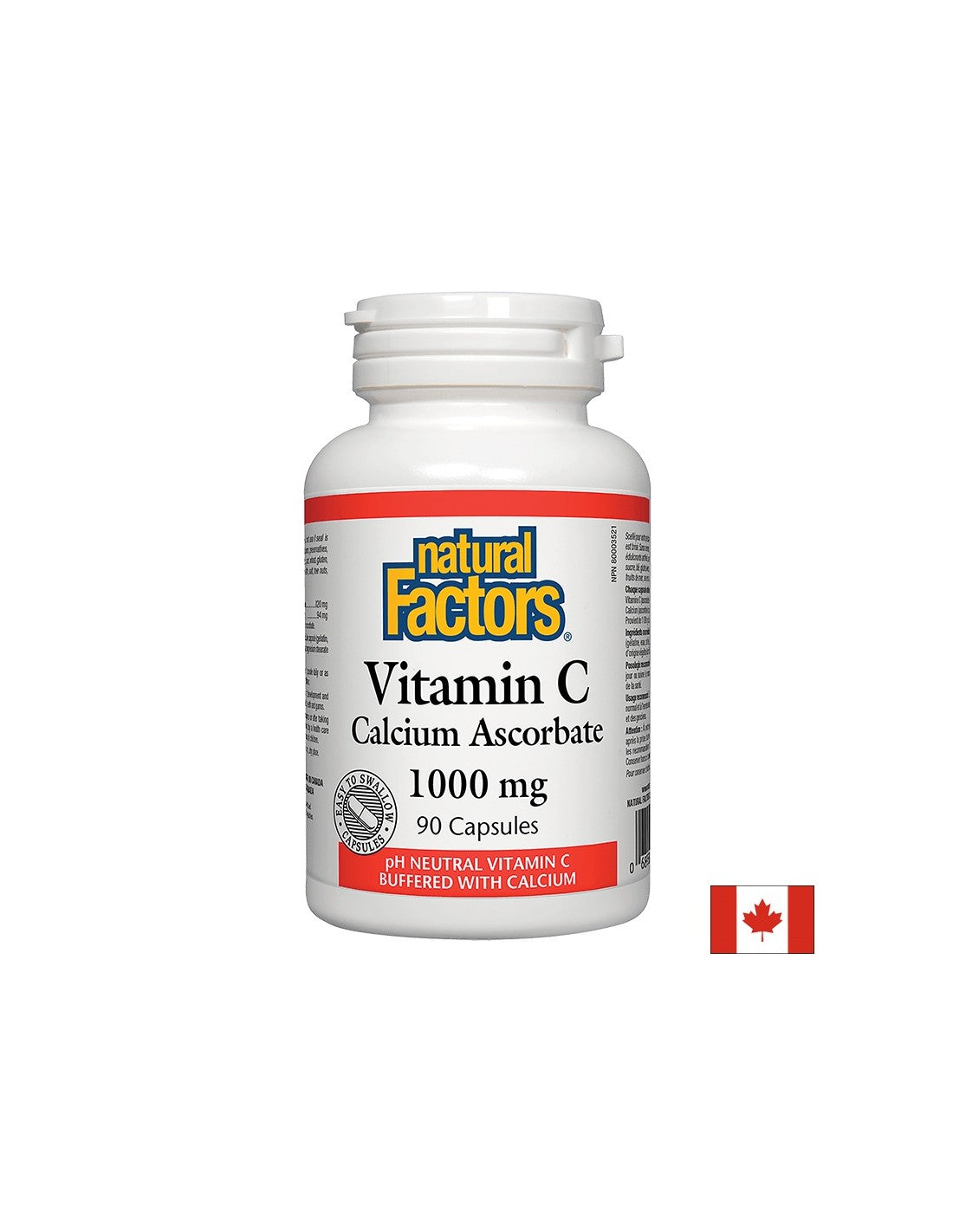 Vitamine C 1000 mg | Caps d'ascorbate de calcium - 90 capsules