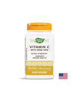 Vitamine C avec des hanches roses/vitamine C 1000 mg et rosehip x 100 capsules Nature's Way