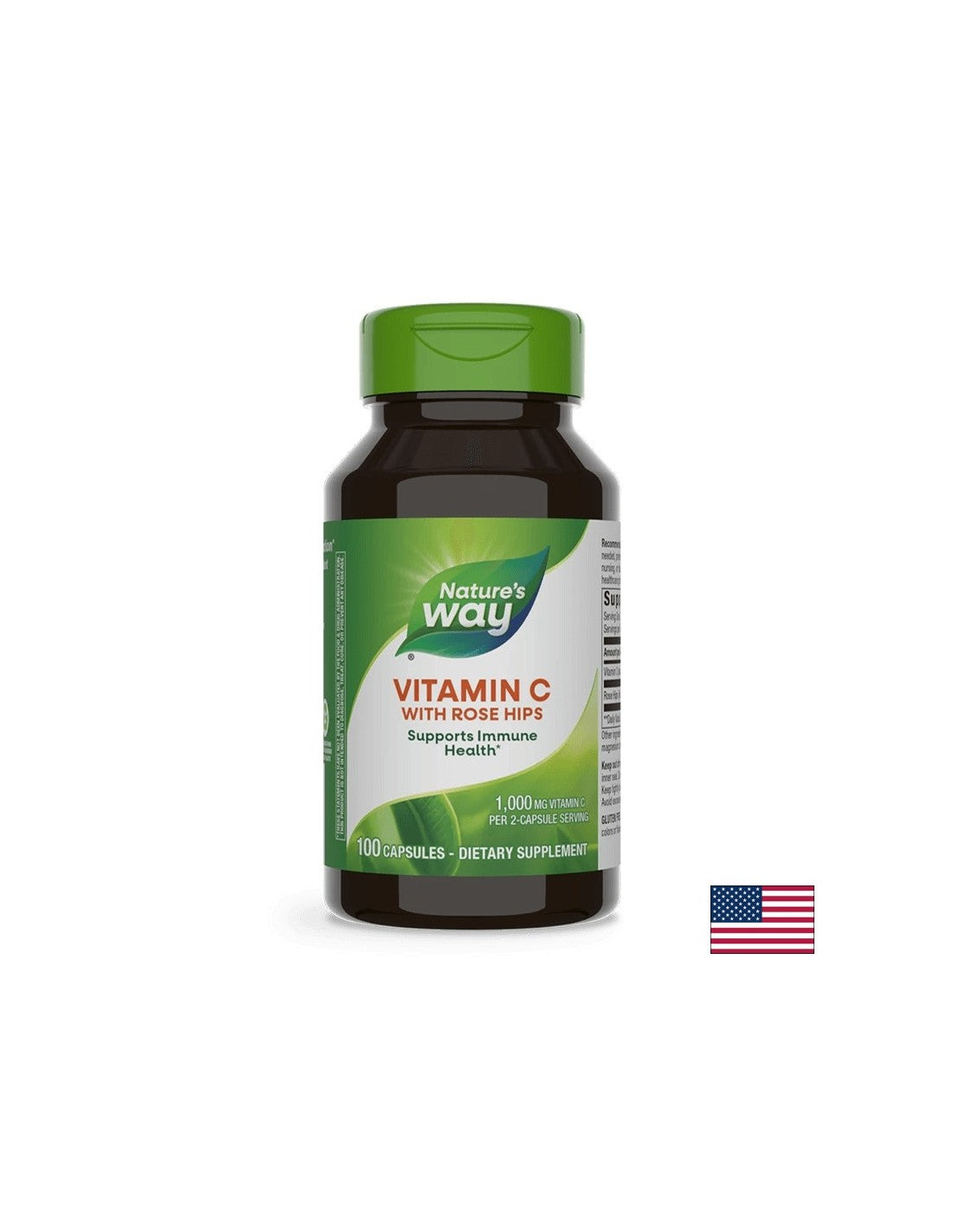 Vitamine C avec des hanches de rose 500 mg - 100 capsules
