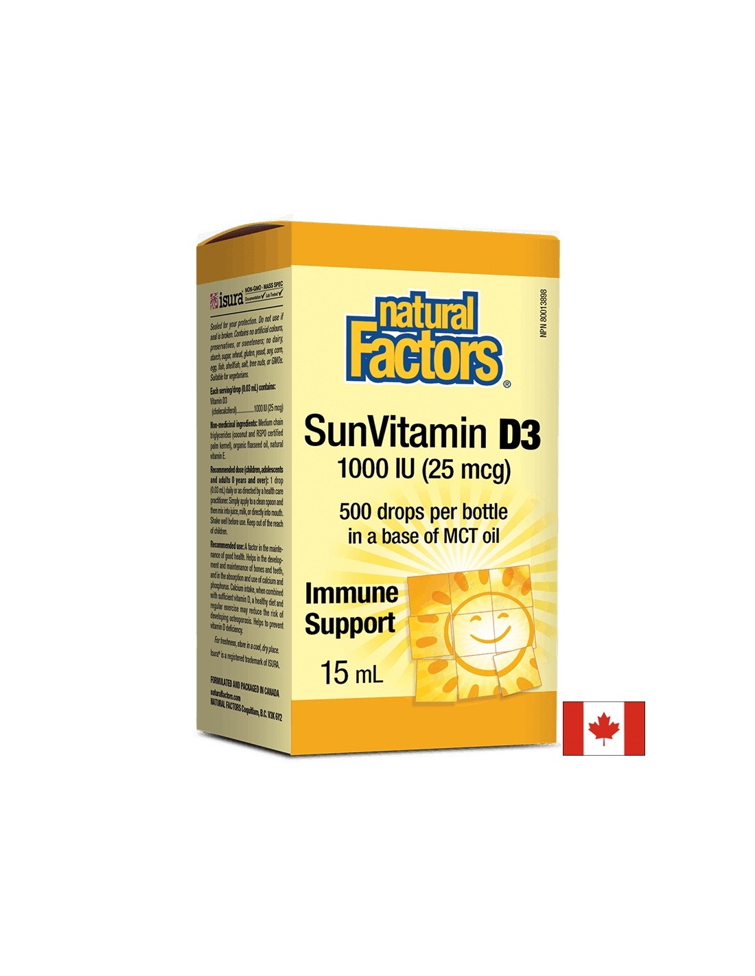 Vitamine D3 1000 UI gouttes - 15 ml