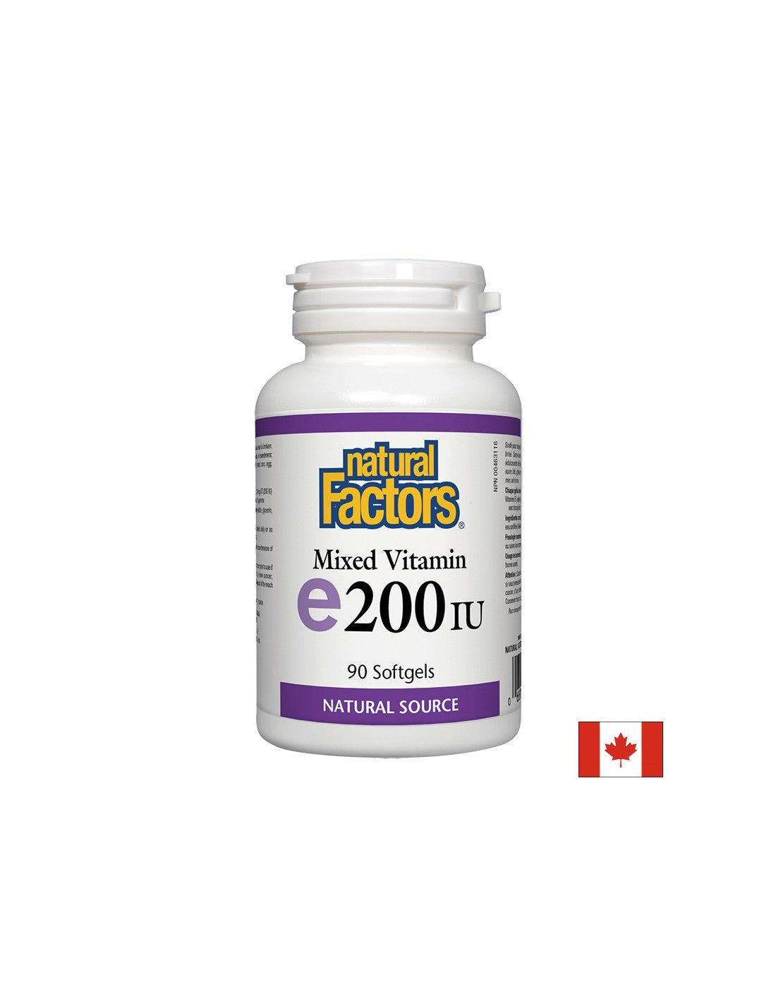 Vitamine E 200 UI Source naturelle Tocophérol - 90 capsules