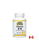 Vitamine K2 120 mcg et D3 1000 UI, 60 capsules molles <tc>Natural Factors</tc>