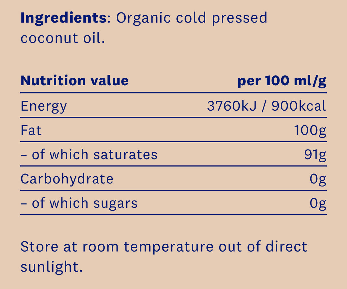 Huile de noix de coco écologique (vierge, biologique, pressée à froid) x 500 ml