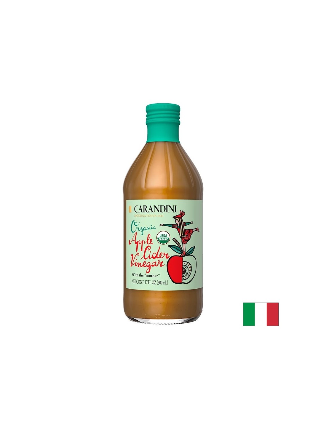 Bio de vinaigre de cidre de pomme (non filtré, non pasteurisé), 500 ml