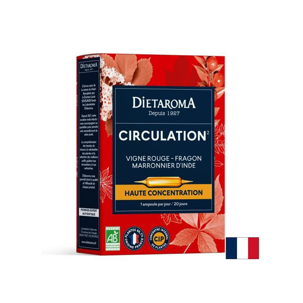 Pour une bonne circulation (vigne rouge, châtaignier et poire de Barbarie), 20 ampoules à boire
