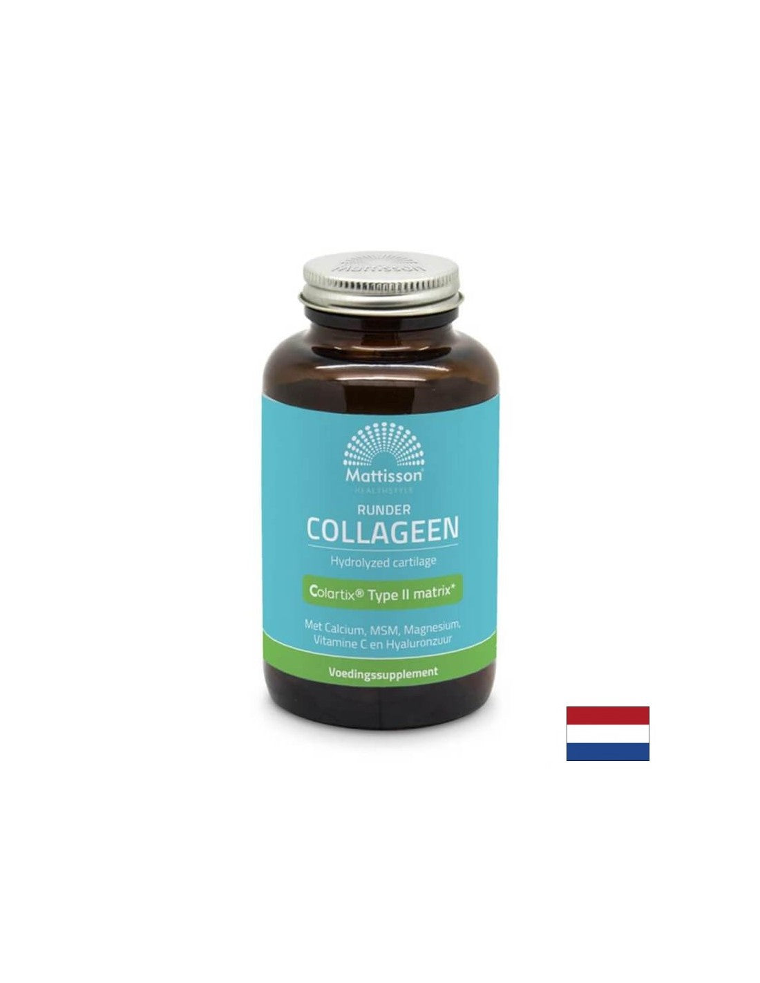 Articulations saines, cheveux et peau magnifiques - Collagène bovin (type 2) avec calcium, magnésium, vitamine C et acide hyaluronique, 180 capsules <tc>Mattisson Healthstyle</tc>