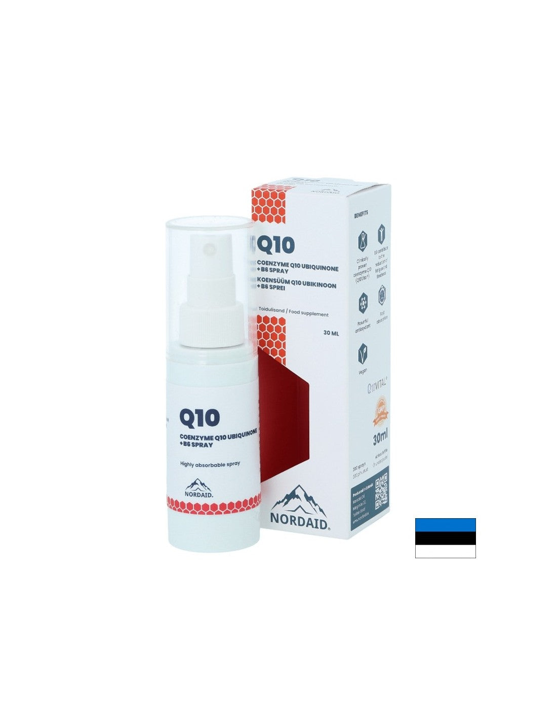 Coenzyme Q10 et vitamine B6 - Santé cardiaque et neurologique, pulvérisation buccale, 30 ml, 200 sprays