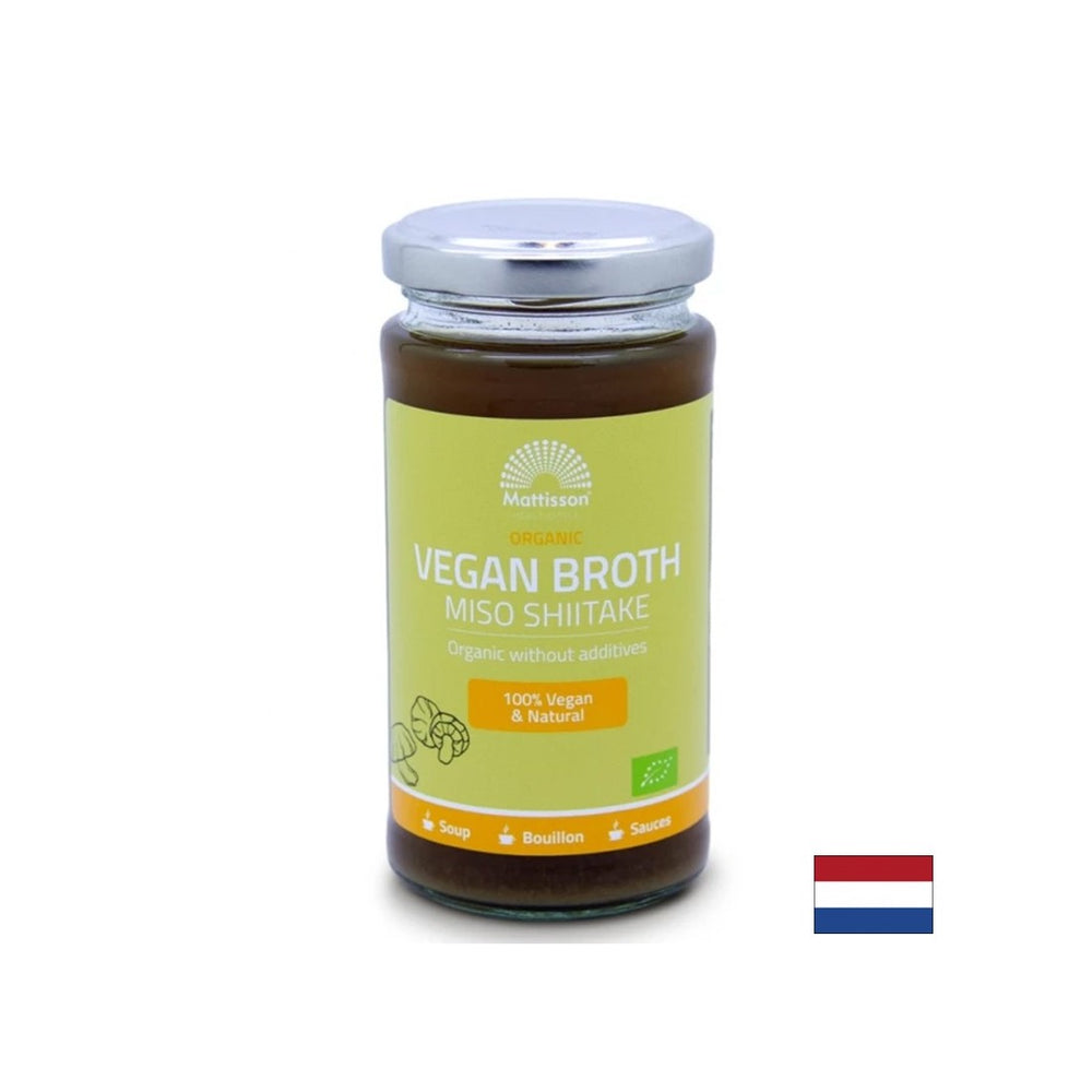 Bouillon de légumes probiotiques avec des champignons miso et shiitake bio - (+ herbes et épices), 240 ml