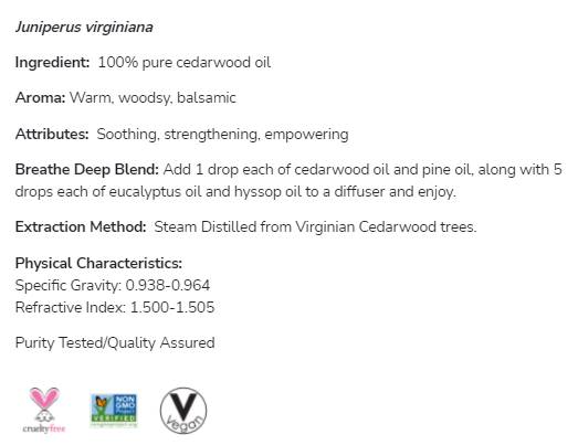 Huile de cèdre | 100% pur Juniperus Virginiana - 30 ml