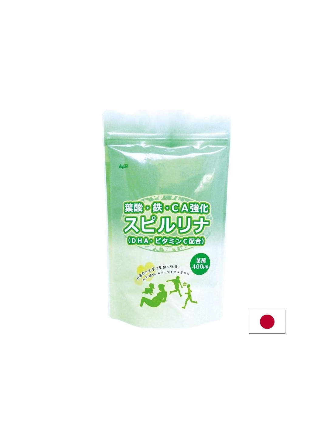 Spiruline japonaise + oméga-3, acide folique, fer, calcium - santé des femmes, 1200 comprimés