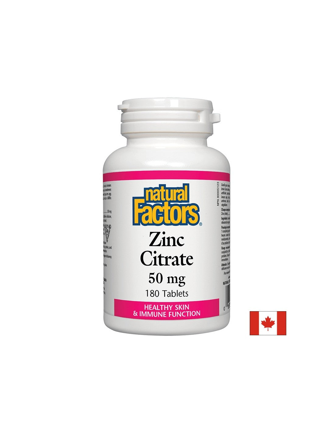 Citrate de zinc/Zinc (citrate) 50 mg x 180 comprimés <tc>Natural Factors</tc>