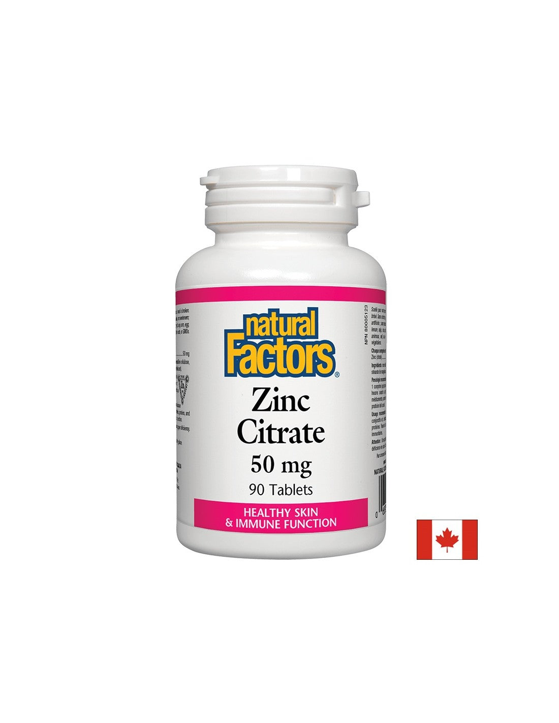 Citrate de zinc/Zinc (citrate) 50 mg x 90 comprimés <tc>Natural Factors</tc>